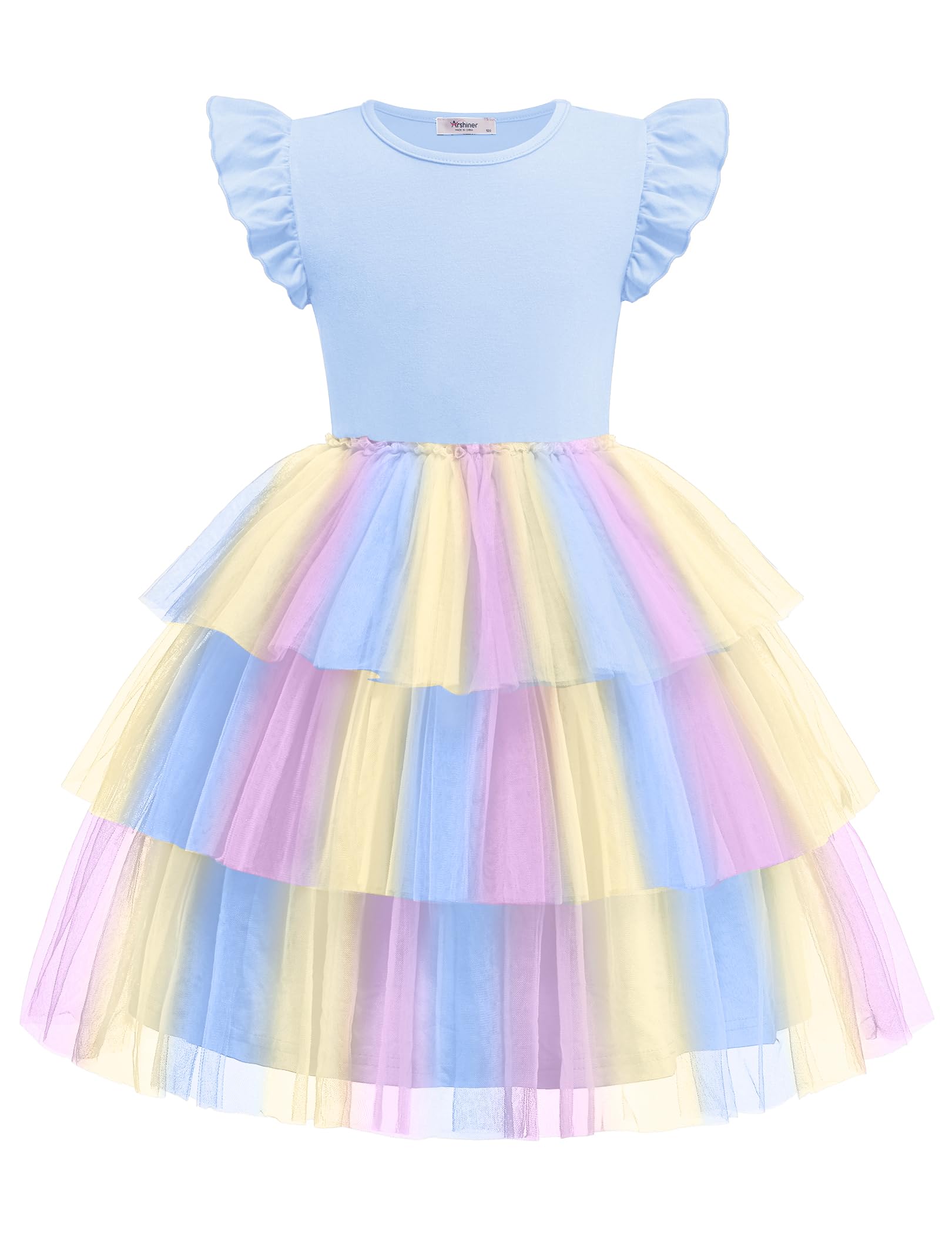 Arshiner Toddler Tutu Dress Girls Fluffy Tiered Summer Dresses Cute Party Tulle Sundress for Kids 2-7Y