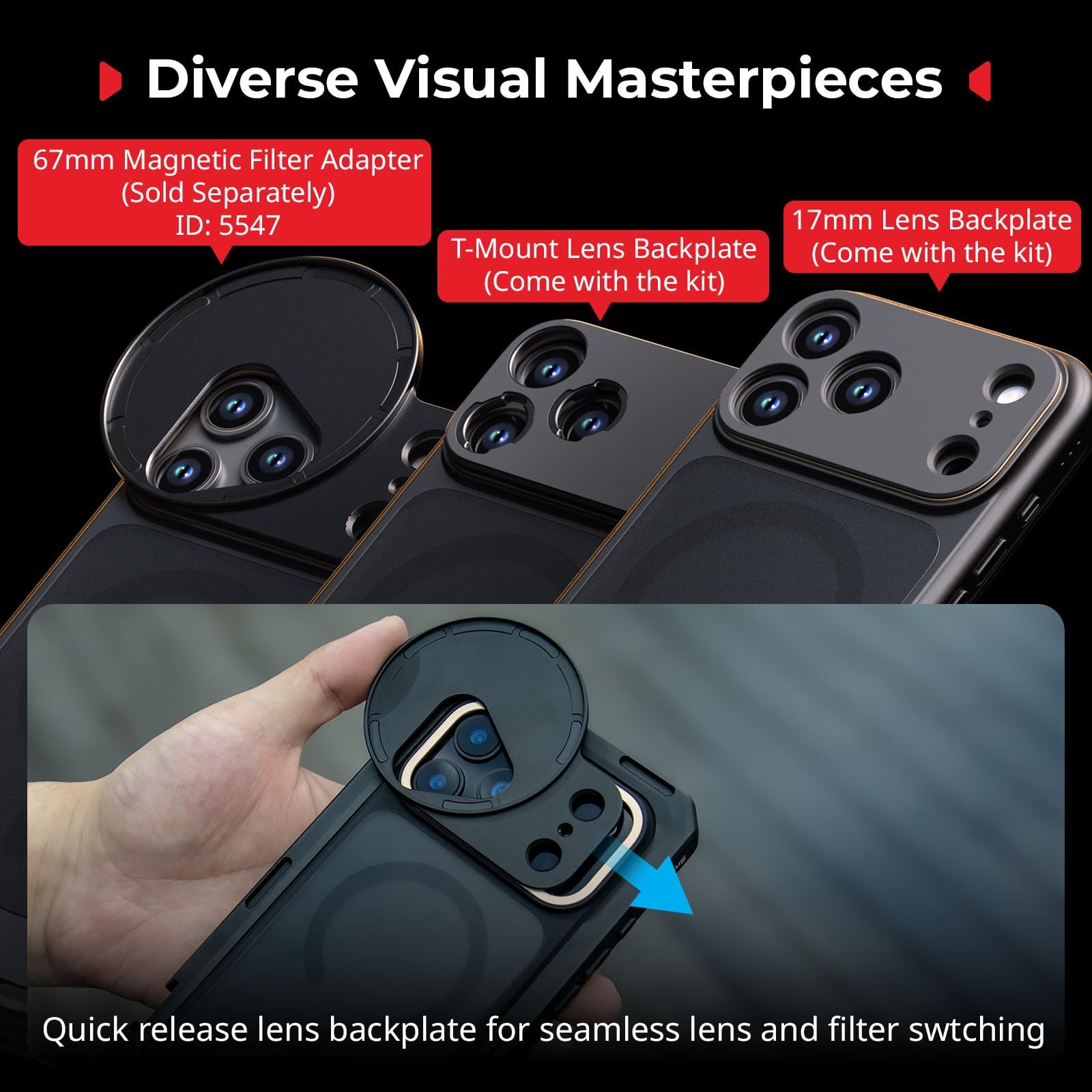 SMALLRIG Mobile Video Cage for iPhone 17 Pro, With Phone Case/TPU