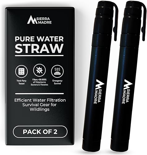 Miniatura 9 de Sierra Madre - Filtro de agua portátil con pajita – 1000 litros de filtración de agua para senderismo, camping, viajes - Ideal para hidratación de
