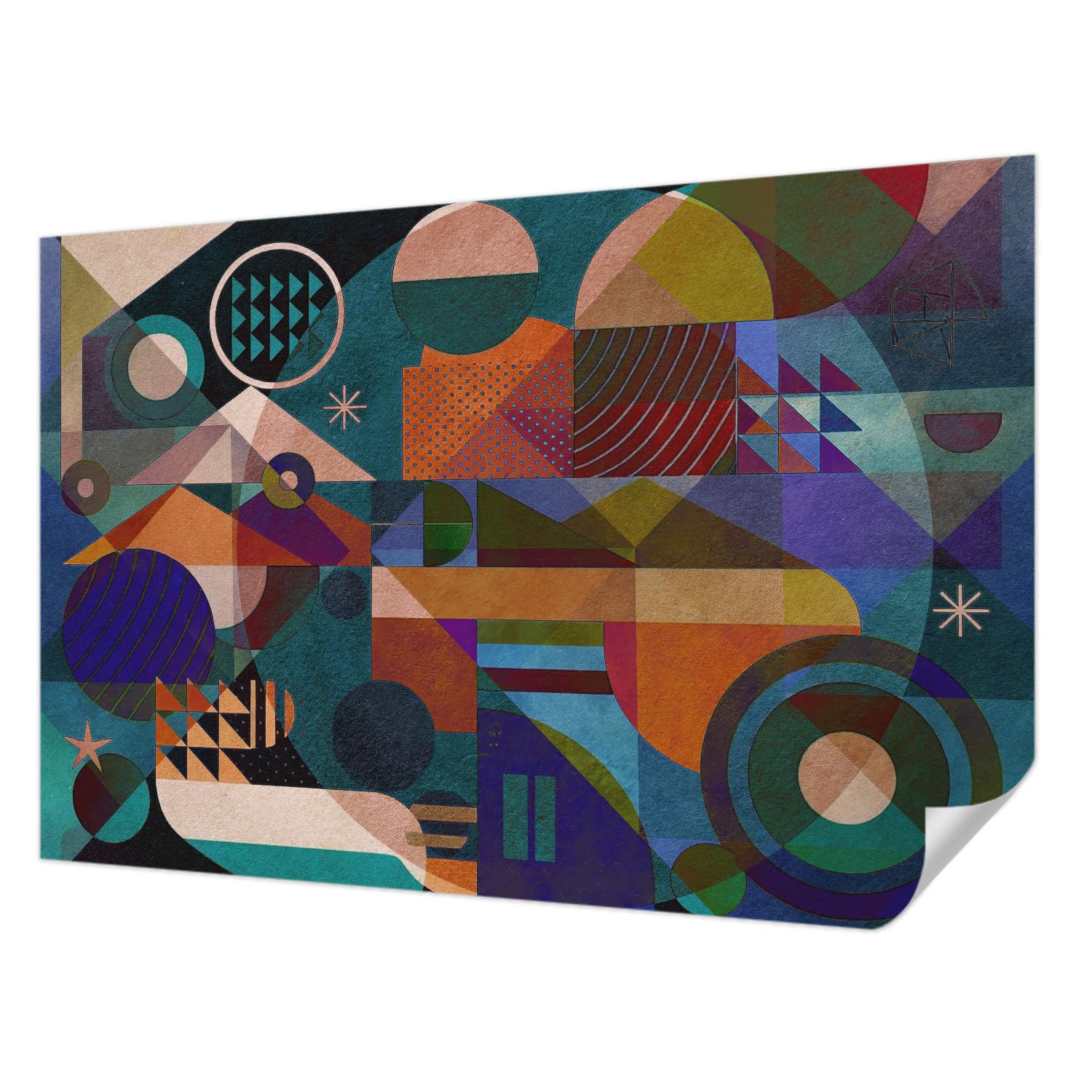 Papier peint autocollant 104x70 cm à motif géométrique pour salon