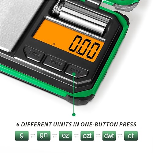 Miniatura 2 de ACCT Báscula de bolsillo de precisión, 7.05 oz x 0.00 oz, báscula digital de alimentos con pantalla LCD, conversión de un solo clic, 6 unidades,