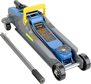 LARBANKE 2.5T Low Profile Floor Jack: Quick Lift 3.35-15.16", 5500 lbs Capacity, Portable Handle, Reflective Strip, Blue