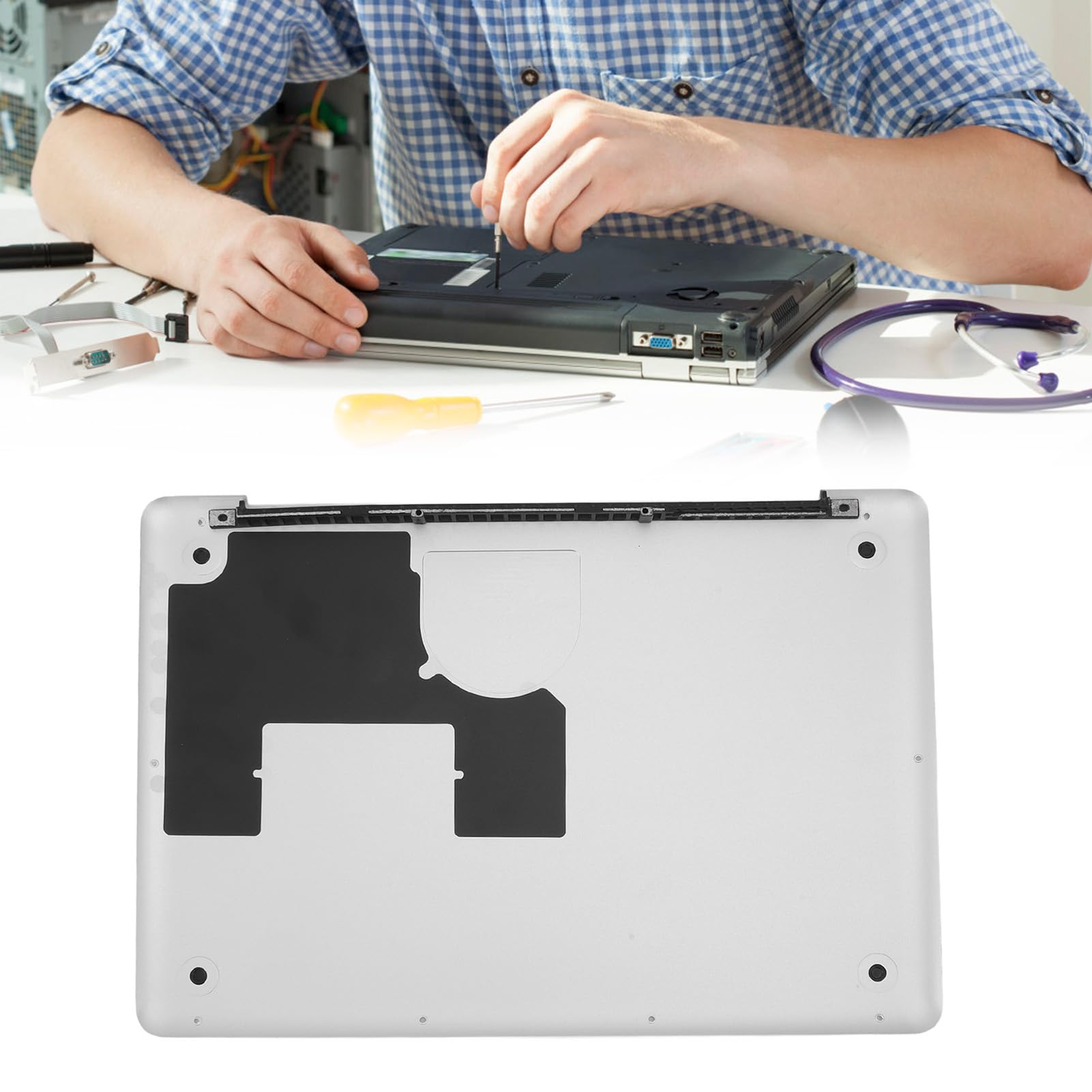 Gedourain Sostituzione del Coperchio Inferiore a Raffreddamento Rapido in Lega di Alluminio Argento A1278 per Laptop Fori Precisi per Tecnici Professionisti