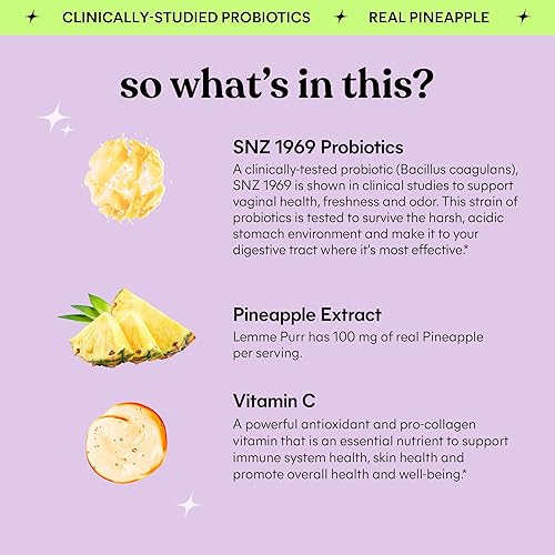 Miniatura 3 de Gomas probióticas vaginales Lemme Purr para mujeres - pH equilibrado, olor saludable, equilibrio de levadura y apoyo a la flora + vitamina C