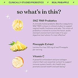 Lemme Purr Vaginal Probiotic Gummies for Women - Balanced pH, Healthy Odor, Yeast Balance & Flora Support + Vitamin C for Immune Health - Tasty Pineapple (60 Count) (Pack of 2)