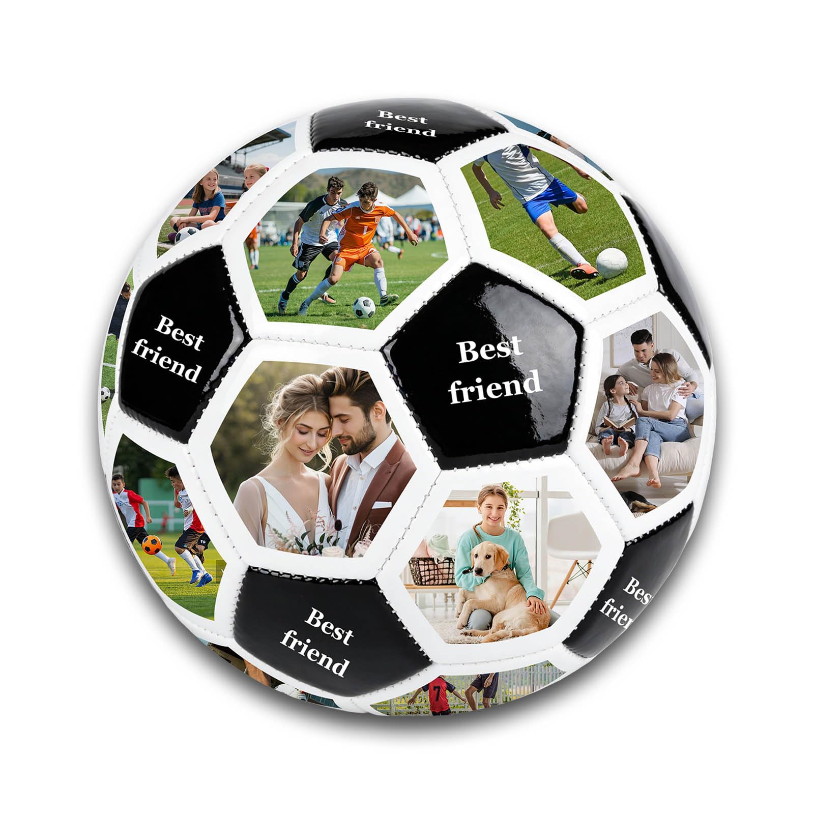 Personalisierter Foto Fußball mit Name & Text – Individueller Größe 5 Ball mit Bilddruck als Geschenk für Sohn, Tochter, Freund, Fußballfan – Personalisierter Fußball für Papa, Trainer, Geburtstag