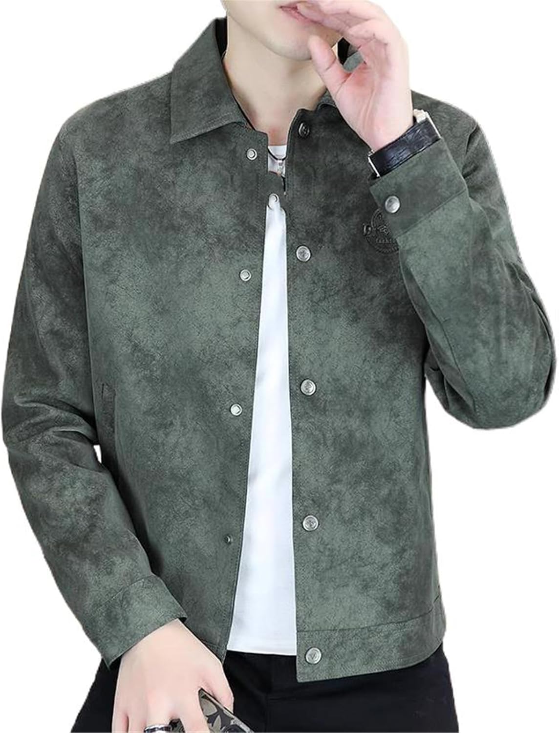 GUOYUXIAO Men's Jacket Male's Lined Lapel Lightweight Warm Spring Coat