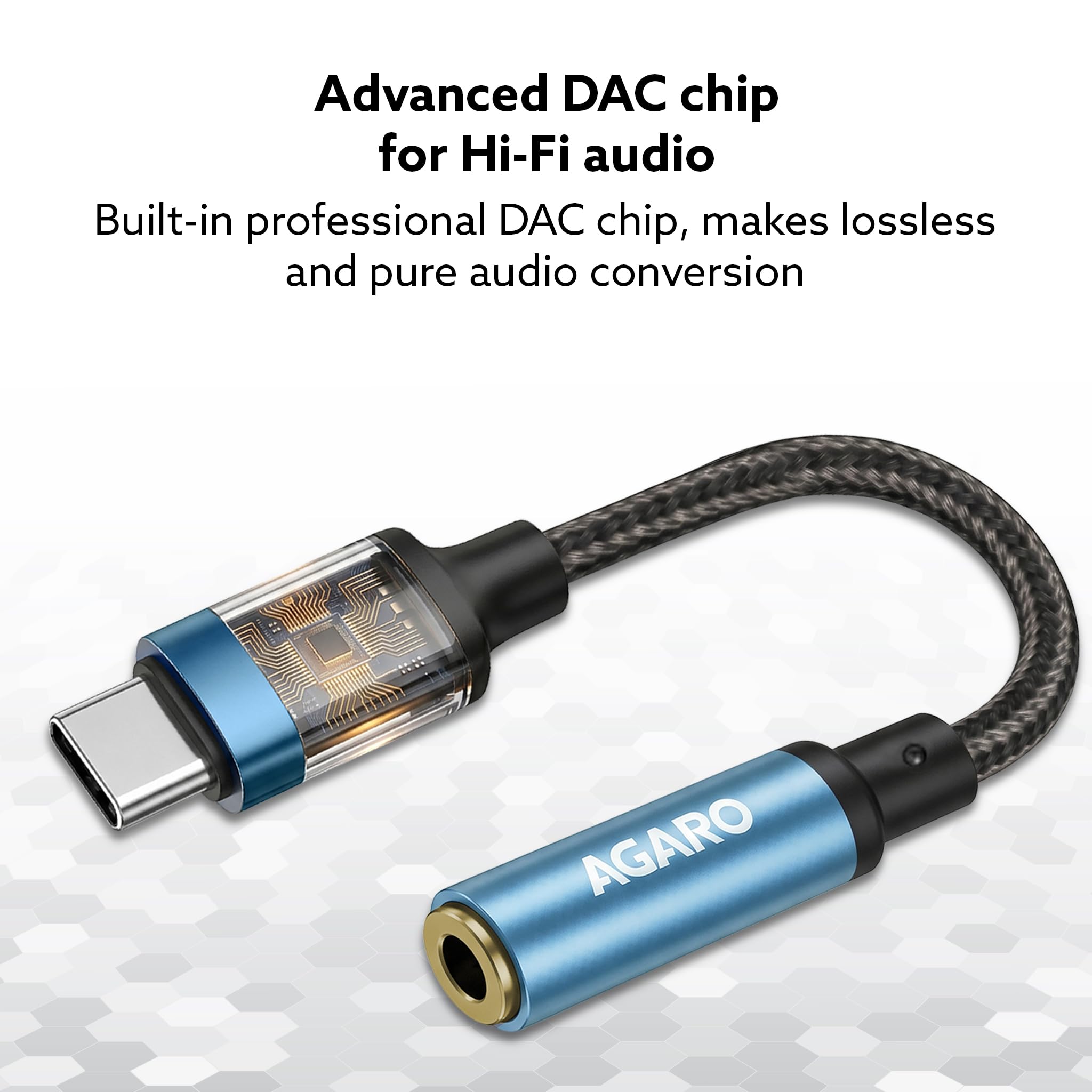 AGARO Type-C to 3.5mm Aux Female Converter with Built-in DAC, Hi-Res Durable Audio Adapter, Supports Mic & Calls, Compatible with iPhone 15 & above, Mobile, Laptops, Plug & Play USB-C to AUX Adapter — Amazon image 4
