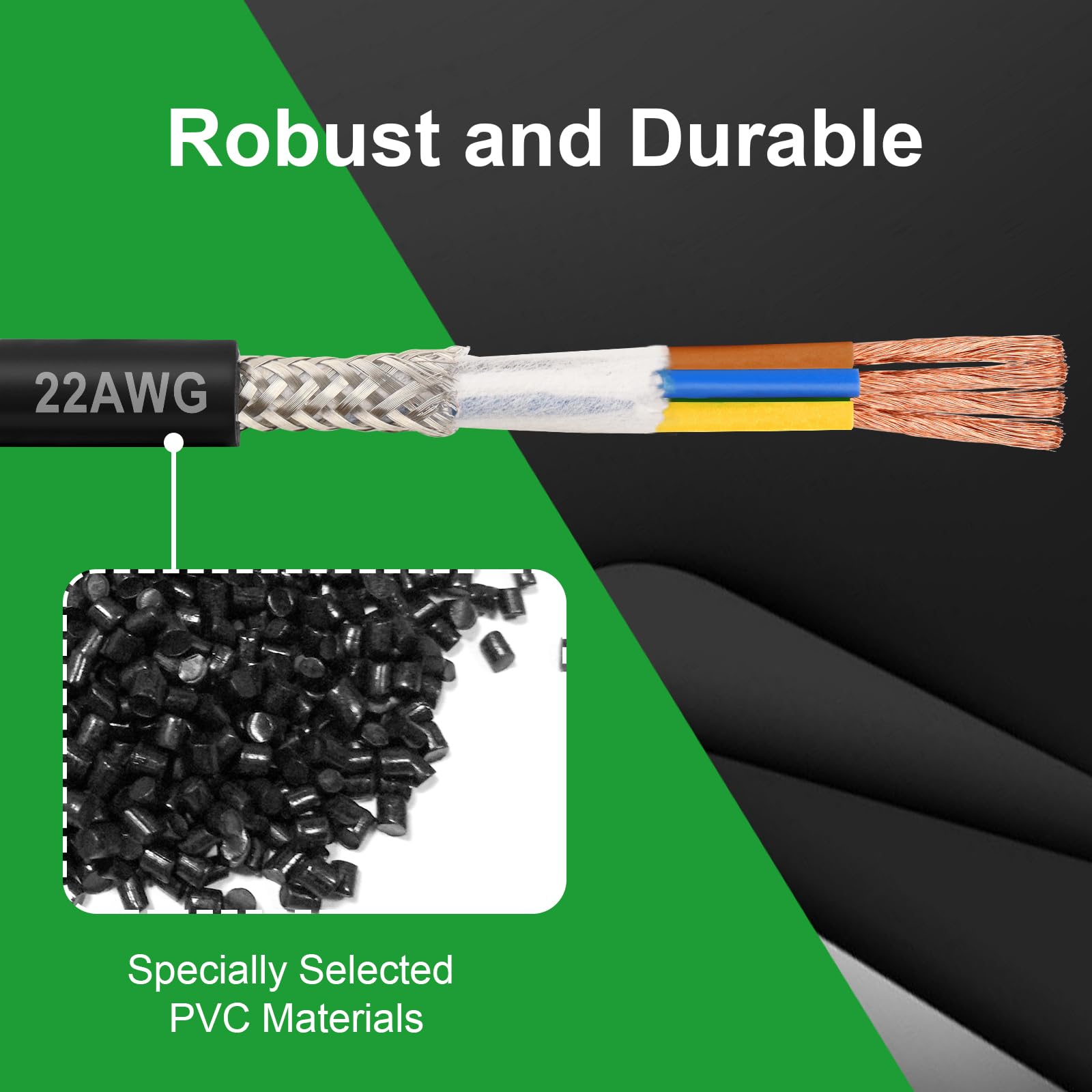 MOOKEERF 22/4 Shielded Wire 50FT,22AWG 4 Conductor Shielded Cable