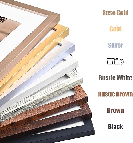 Miniatura 2 de KINLINK Portarretratos negros de 5 x 5, cuadrados con cristal real para fotos de 4 x 4 con paspartú o 5 x 5 sin paspartú, marcos de fotos de madera