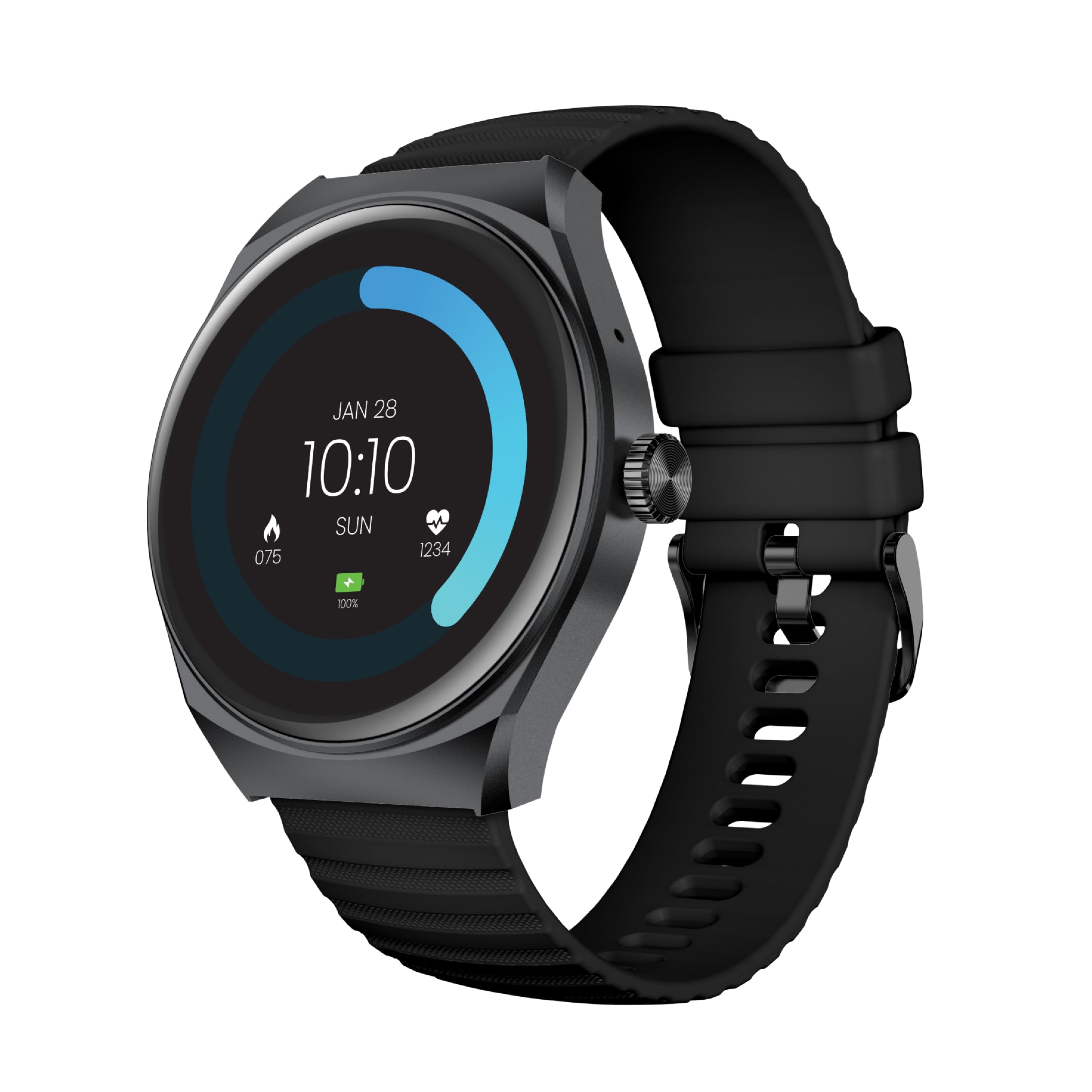 Seeken Gravity Next Gen 2 Smart Watch | Smart Watches for Men | Watches for Women | Bluetooth Calling & Health Monitoring | 1.38" TFT Display | IP67 Waterproof | Long Battery Life | Black