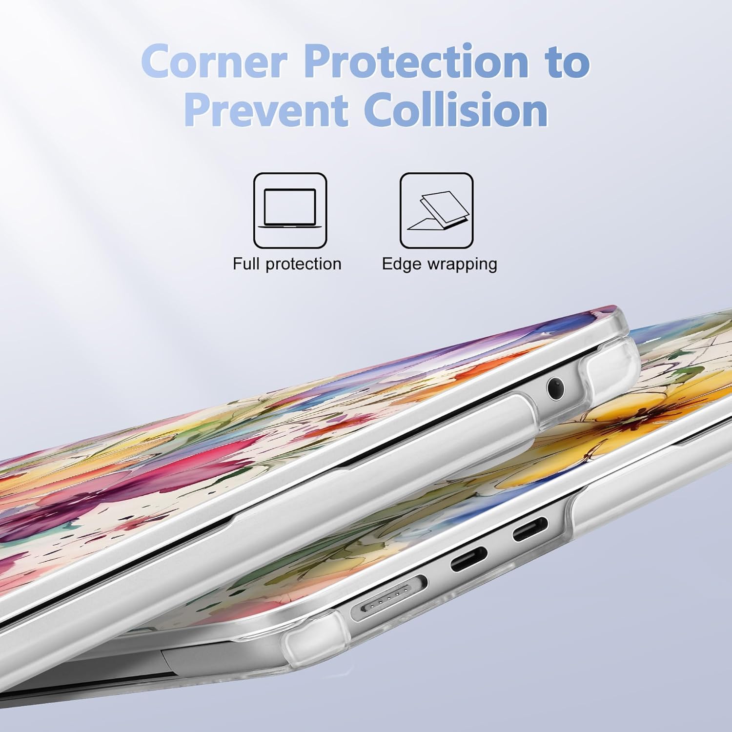 May Chen Compatible with M4 MacBook Air 15 Inch Case 2025 2024 2023 A3241 A3114 A2941 M3 M2 with Liquid Retina Display & Touch ID, Plastic Hard Shell Cover - Abstract Florals - Image 3