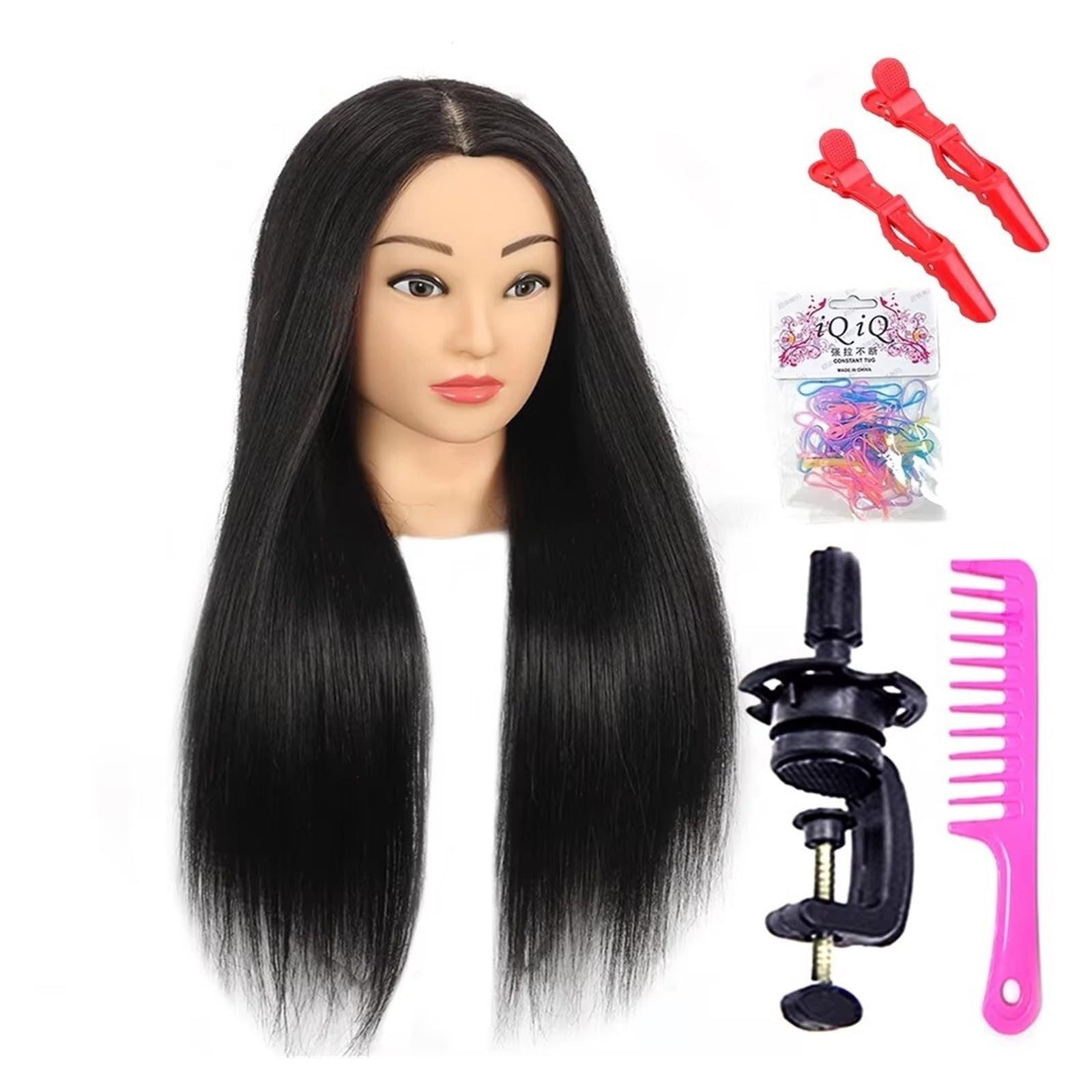 26 Inch Long Mannequin Head With 85%Real Human Hair,Training With , Doll For Styling,Cosmetology Manikin