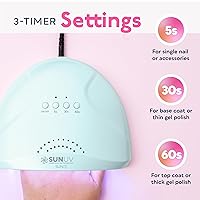 Vista 3 de SUNUV Secador de uñas, luz UV para esmalte de uñas de gel, lámpara LED UV profesional con 3 ajustes de temporizador, herramientas de arte, sensor