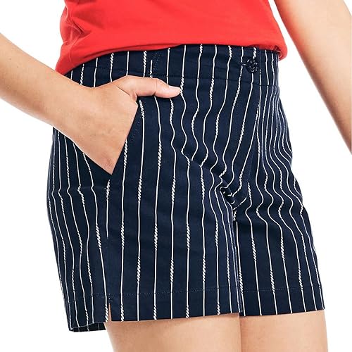 Miniatura 2 de Nautica Pantalones cortos de algodón de tiro medio para mujer, verano 5 azul, azul, azul marino (Navy Seas Blue)