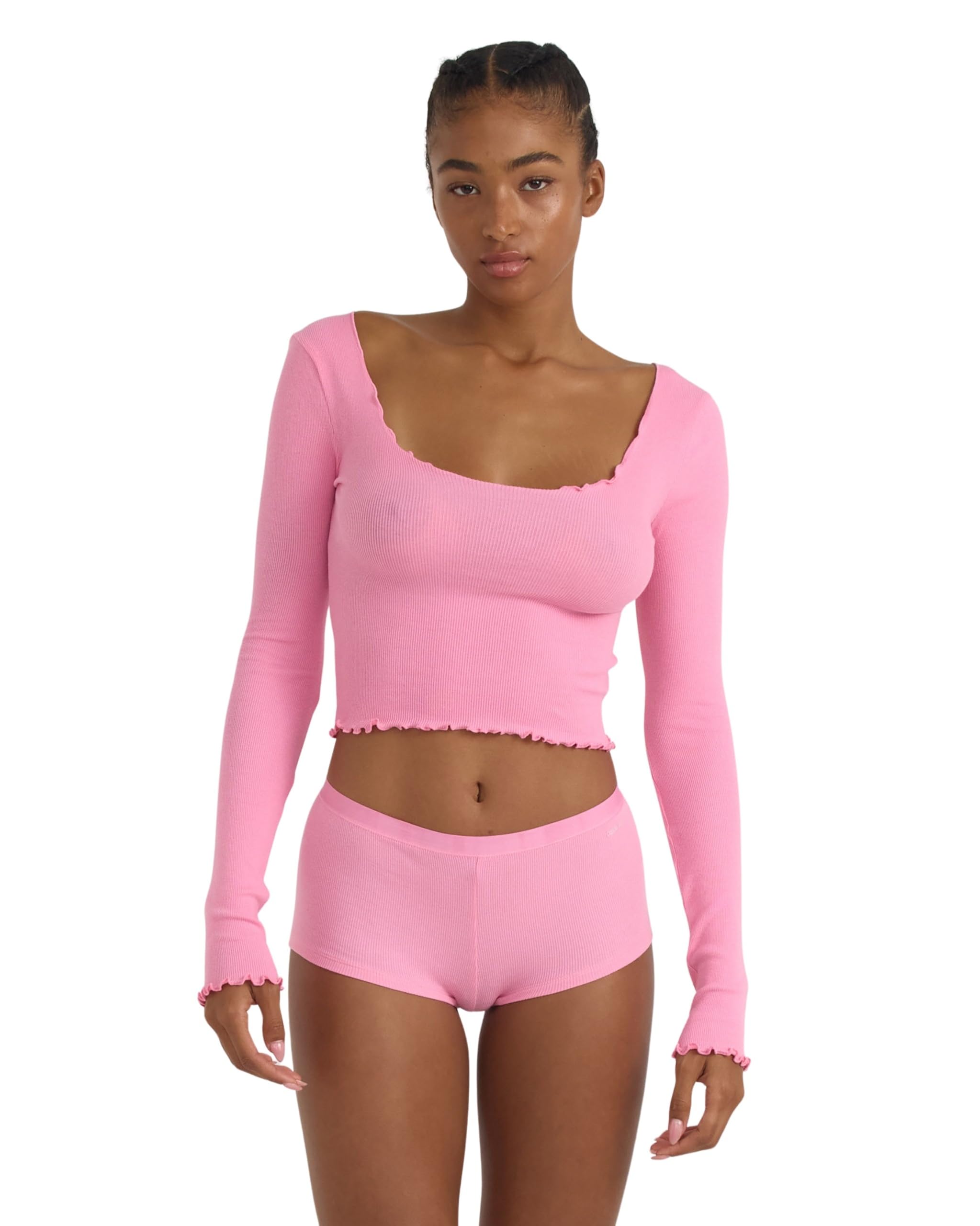 Women's Core Shorty Ribbed Cotton Boyshort Underwear-image-32