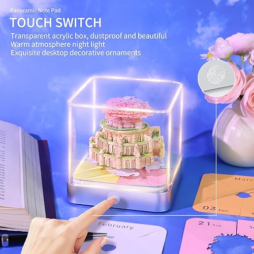 Miniatura 45 de RSLIPIN 3D Memo Pad Time Piece Calendar 2026,3D Calendar Memo Pad DIY Notes Notepad Paper Craft Art Romantic Tree House,2026 3D Desk Calendar With