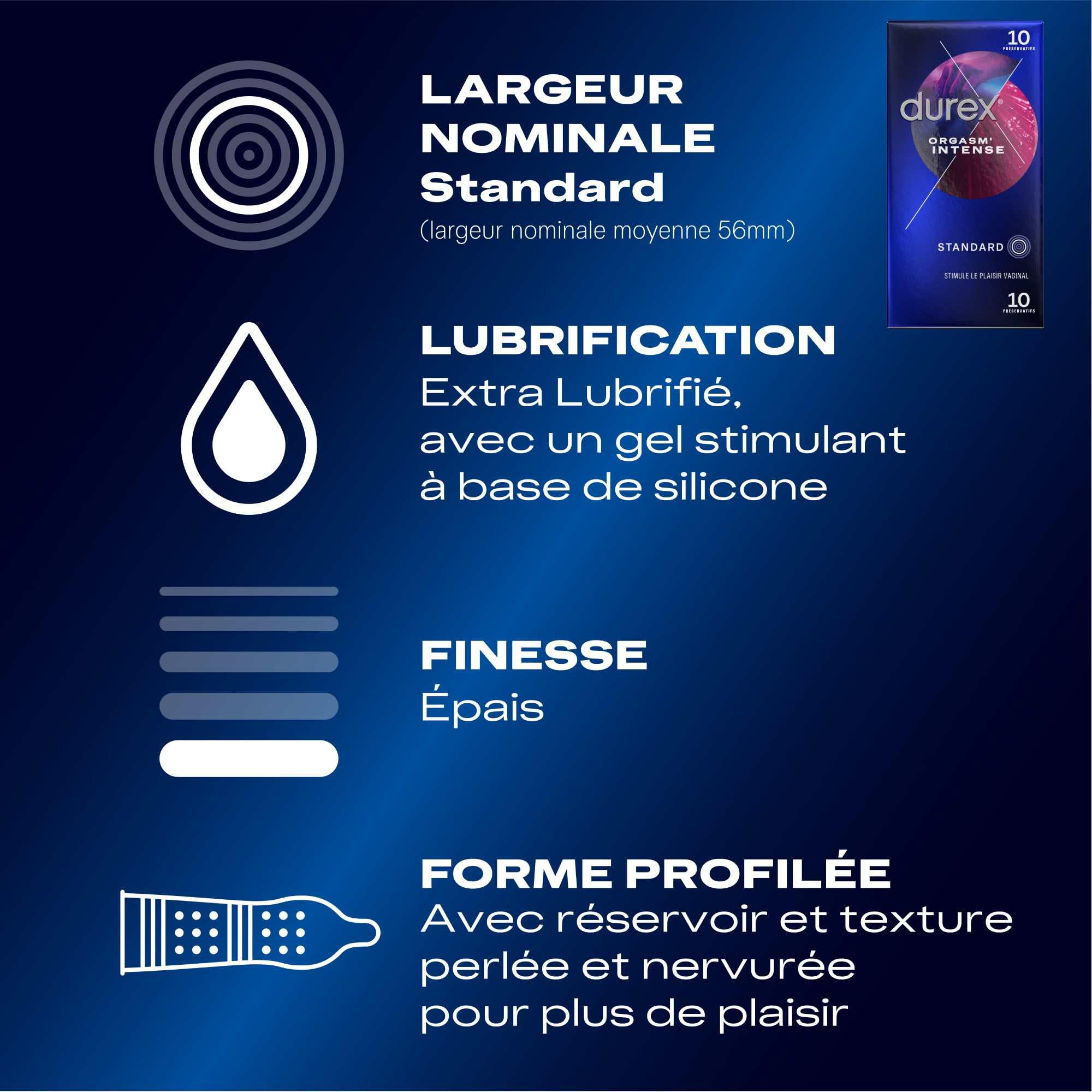 DUREX - Lot de 2 Boîtes de Préservatifs - You & Me x10 - Orgasm'Intense x10
