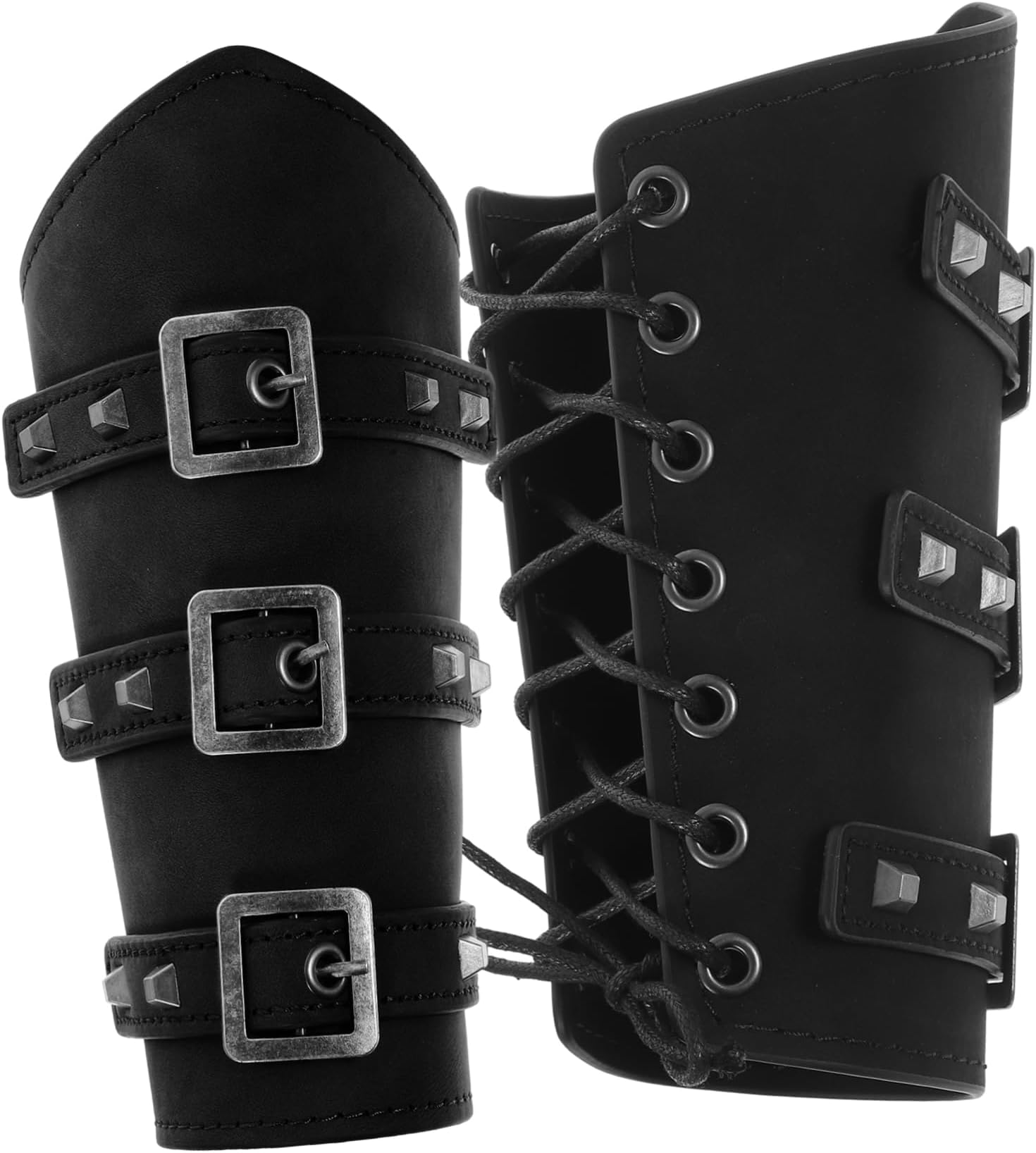 Sosoport1 Pair Wristbands Halloween Medieval Wristband Medieval Wrist Band Cosplay Wrist Band Cosplay Wristband Halloween Prop Halloween Medieval Arm Guard Bracers Man Pu Riding