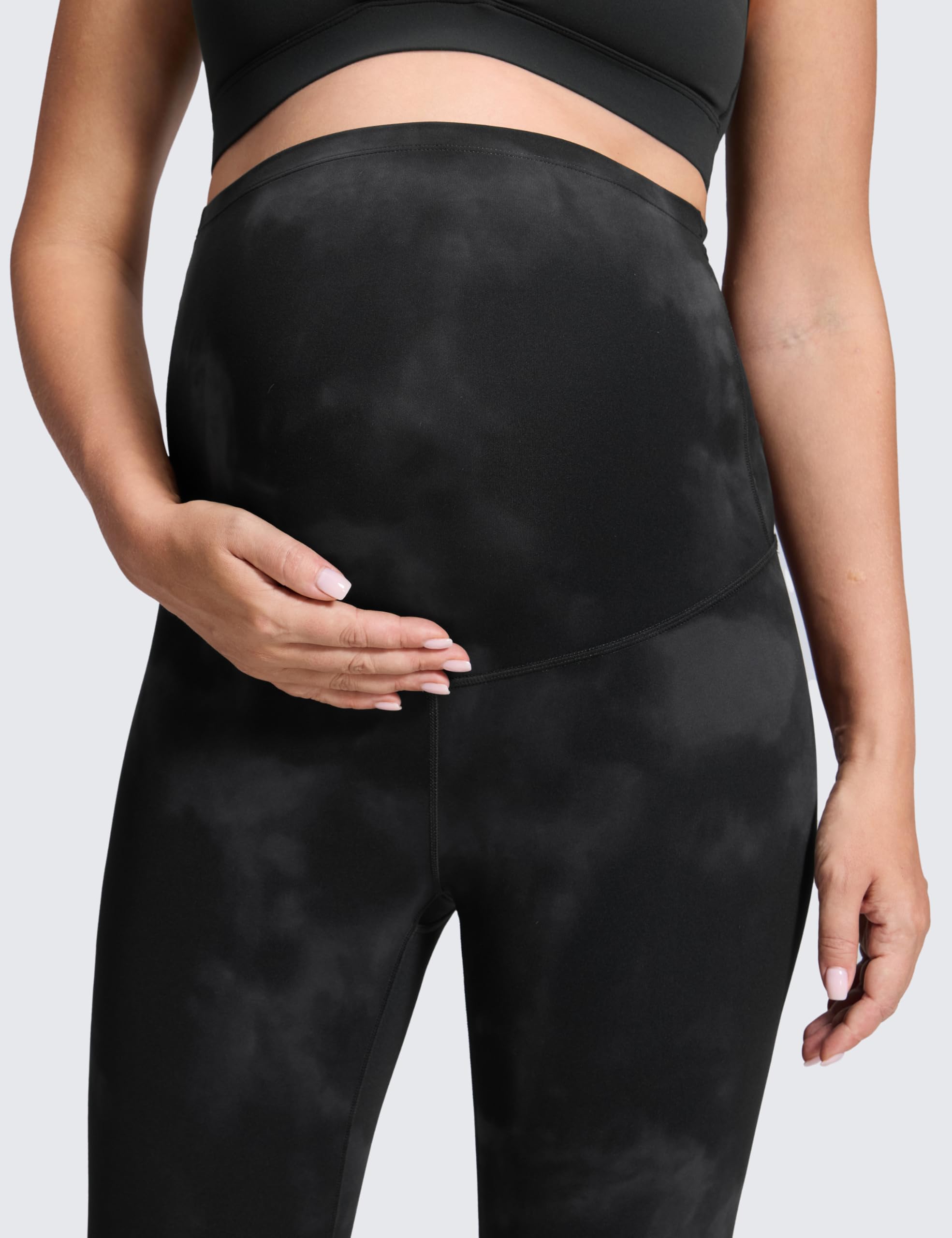 CRZ YOGA Maternidad Leggings 64cm Negro-Tiedye 42 | Butterluxe, Extremadamente Suave, Compresión Suave, Yoga, Talle Alto, Barriga Forma U, Embarazo y Posparto