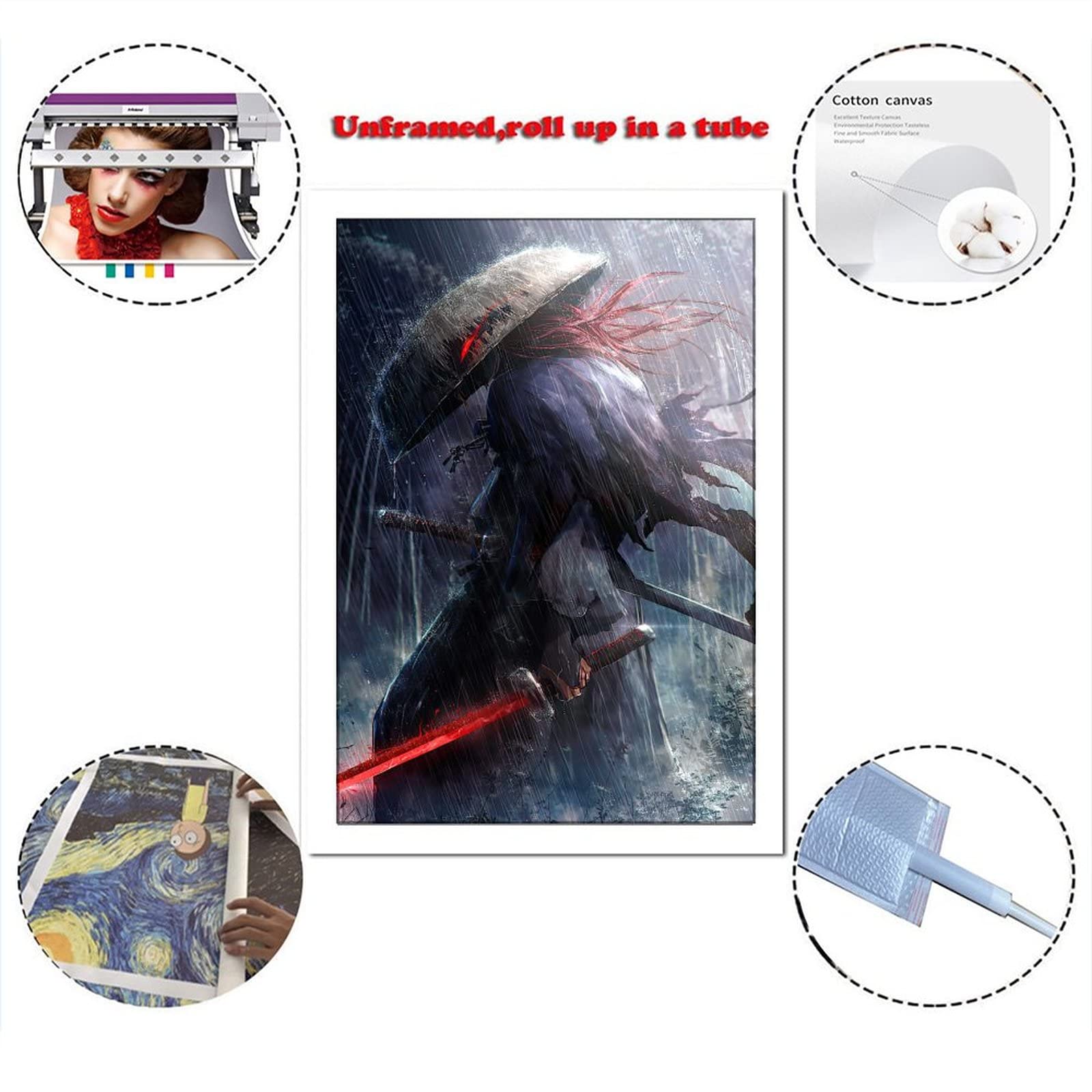 Amazon.com: XLPOP Kitchen Decor Dark Samurai Ninjas Ronin Classic