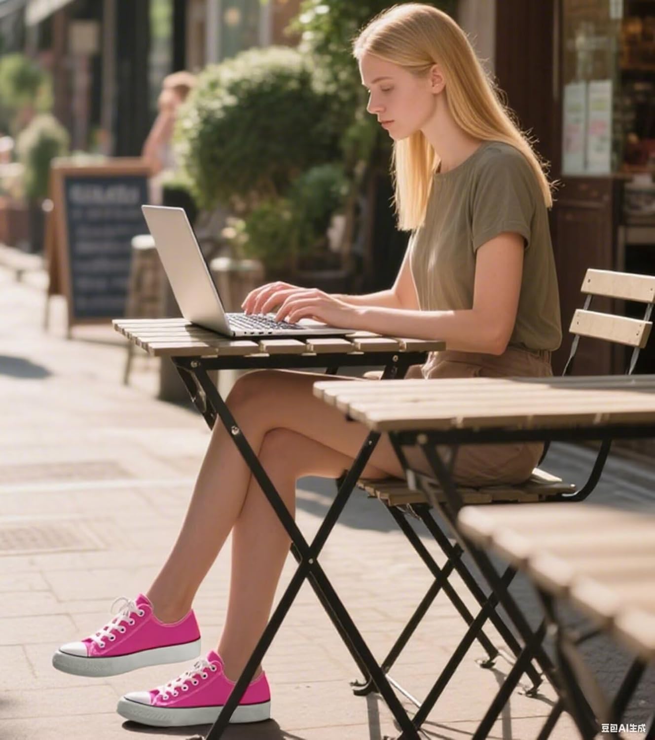 Canvas Shoes for Women Casual Low Top Sneakers, Womens Fashion Classic Lace Up Walking Shoes for Everyday Wear - Image 2