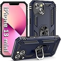 Vista 15 de ADDIT Funda para iPhone 13 Mini iPhone 13 Mini, con soporte de anillo, soporte magnético para automóvil, grado militar, resistente, para iPhone 13