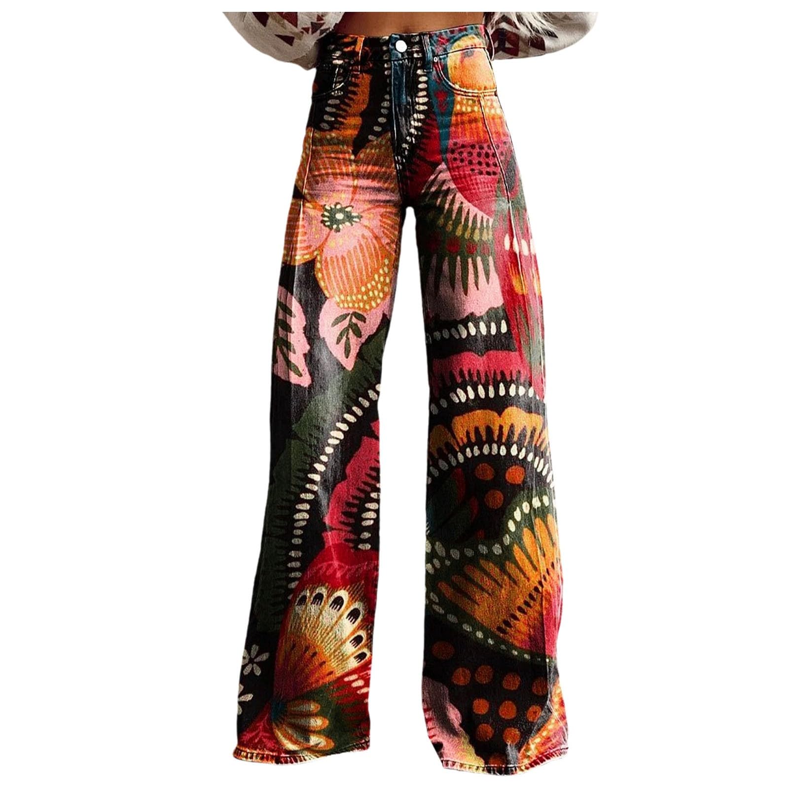 Jeanshose Damen Baggy, Jeanshose High Waist Harajuku Denim Hose Loose Gerades Bein Jeans Hosen Used-Look Modern Freizeithosen Komfort Lang Casual Hosen Streetwear Women