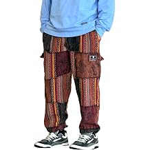 Causal Patchwork Harem Pants | Stonewashed Elastic Waist | Handmade Himalayan gheri Cotton. Baggy Relaxed fit