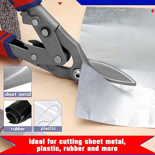 Miniatura 10 de GOLD DEER Acción compuesta Offset corte largo corte de aviación Tijeras de aviación de alta resistencia Offset Aviación Snip Metal Roofing