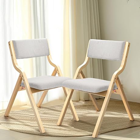 Wooden Folding Chairs with Padded Seats