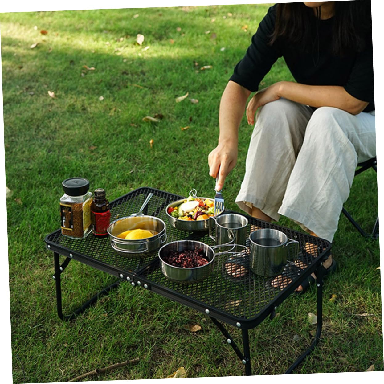 Toddmomy 5pezzi Ciotola Rotonda in Acciaio Inox per Campeggio Picnic e Barbecue Set di Stoviglie da Esterni Utensile da Cucina Durevole e Facile da Pulire