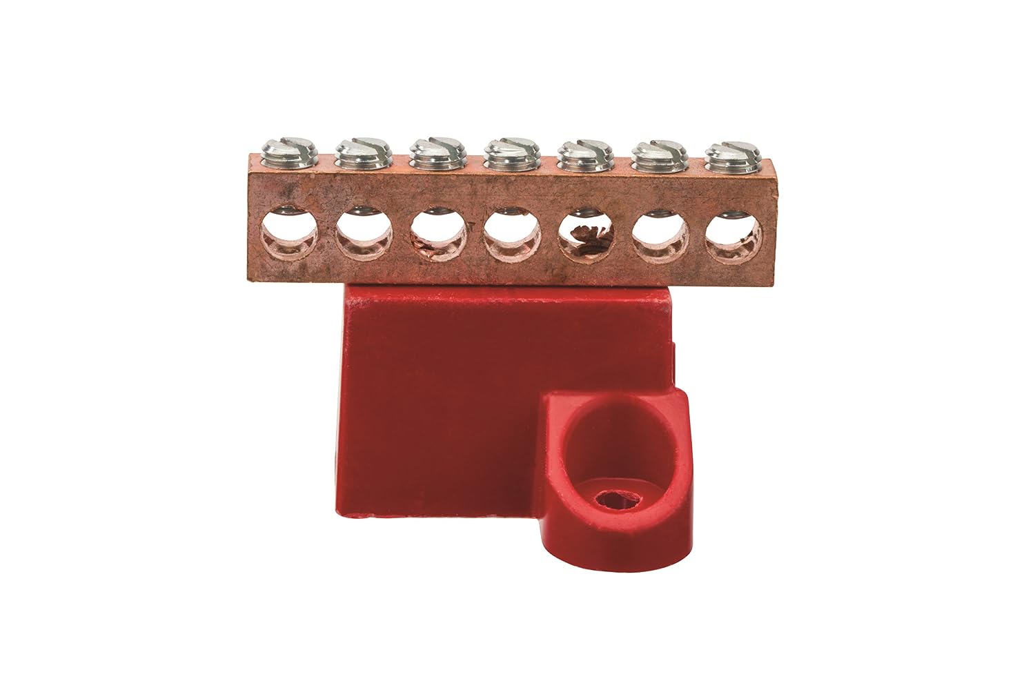 NSI GBC2-7 Isolated Ground Bar, Copper 2-14 Wire Range, 1.75" Width, 2.31" Height, 2.88" Length