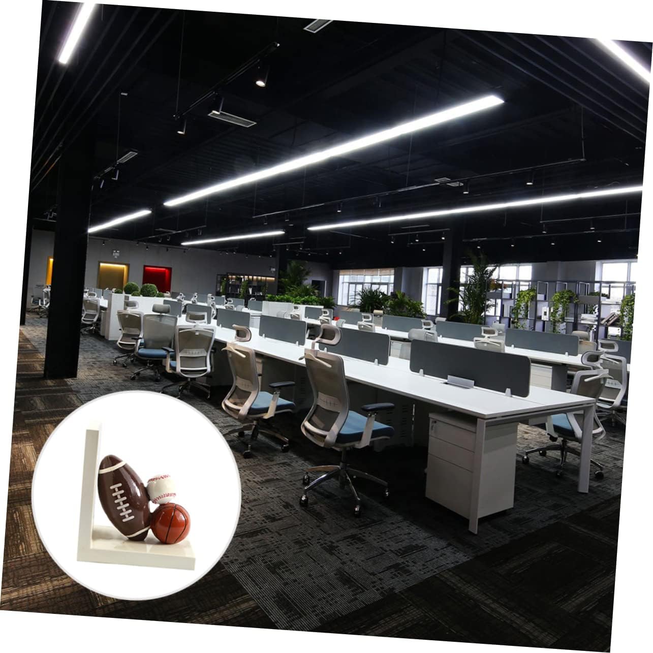 Cabilock 1pair Cartoon Rugby Pattern Fun Home Decor for Bookshelves Offices and Libraries Stylish Book Holders to Keep Your Desk Organized