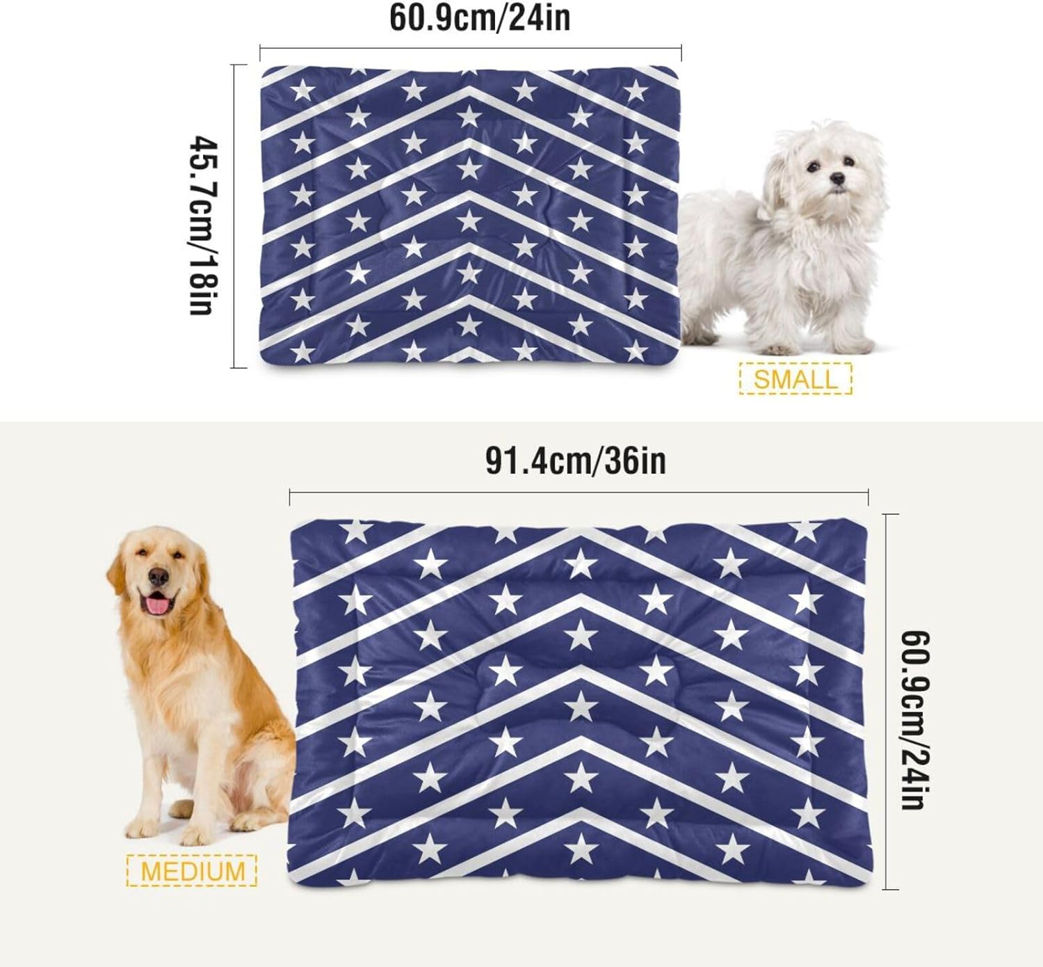 review Patriotic-USA-Texture Warm Dog Bed Mat, Dog Crate Pad for Small Dogs, Machine Washable Portable and Soft Pet Bed Mat, Anti-Slip 24 x 18 inch