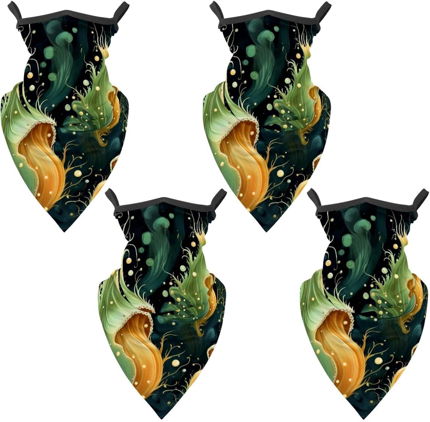 4 Pieces Sea Slug Neck Gaiter Bandana Face Mask, Sun Cooling Scarf Gator Cover Head for Men Women