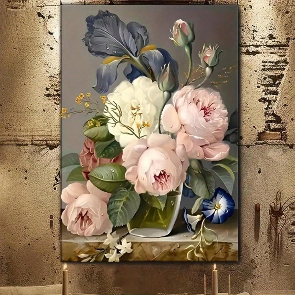 TZKBDMA Painting Poster, Vintage Floral Canvas Art Print HD, Exquisite Aesthetics Perfect For Room And Classroom Decor(70x100cm/Without frame)