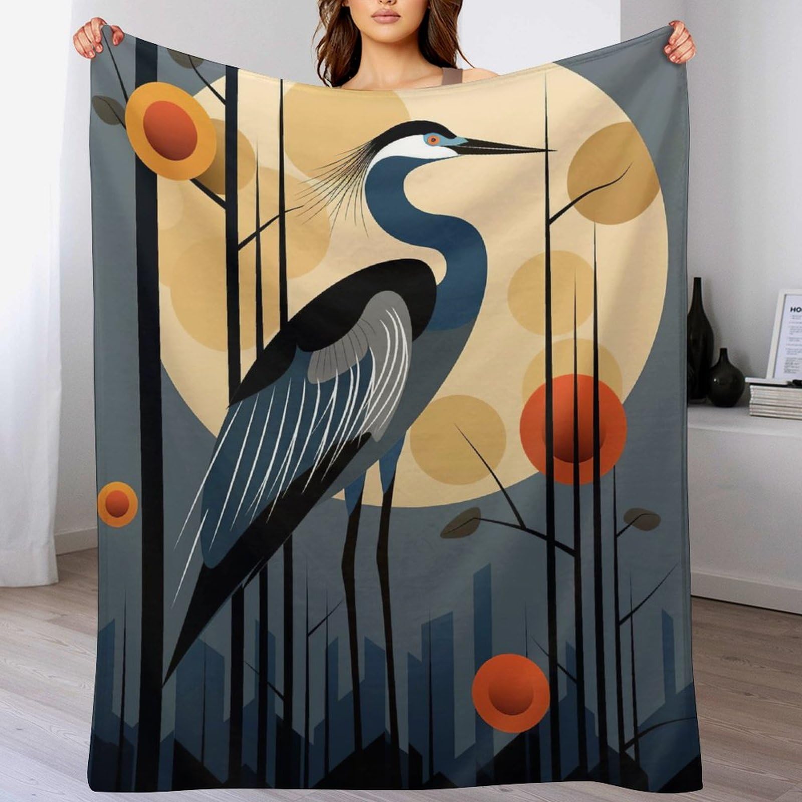 Couverture de canapé motif grue pour vos soirées cocooning