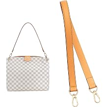 Vachetta Leather Replacement Shoulder Strap, Short Purse Strap Conversion Kit for Handbags, Compatible for Gracefull tote soft with Dauphine Bags BrownWidth0.7in&Length23.6in