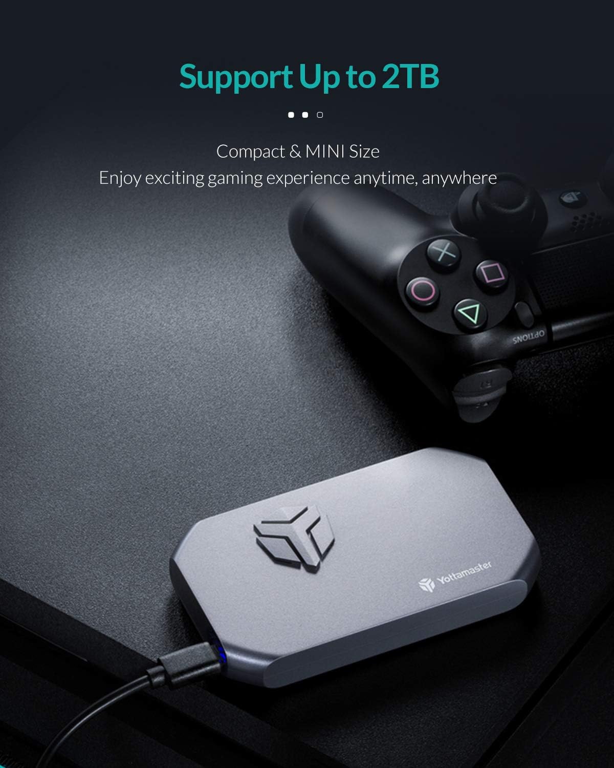 Black Friday 🔥 Yottamaster M.2 NVMe SSD Enclosure-with Cooling Fan and LED Tempreture, USB3.1 Type-C External M.2 NVMe Adapter for M-Key & M+B Key 2230/2242/2260/2280 SSD, UASP Supported [MS3]