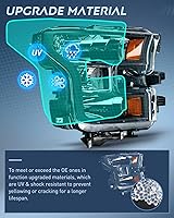 Vista 5 de Nilight Conjunto de faros delanteros compatible con Ford F-150 2015 2016 2017 de repuesto, carcasa negra, reflector ámbar, lente transparente