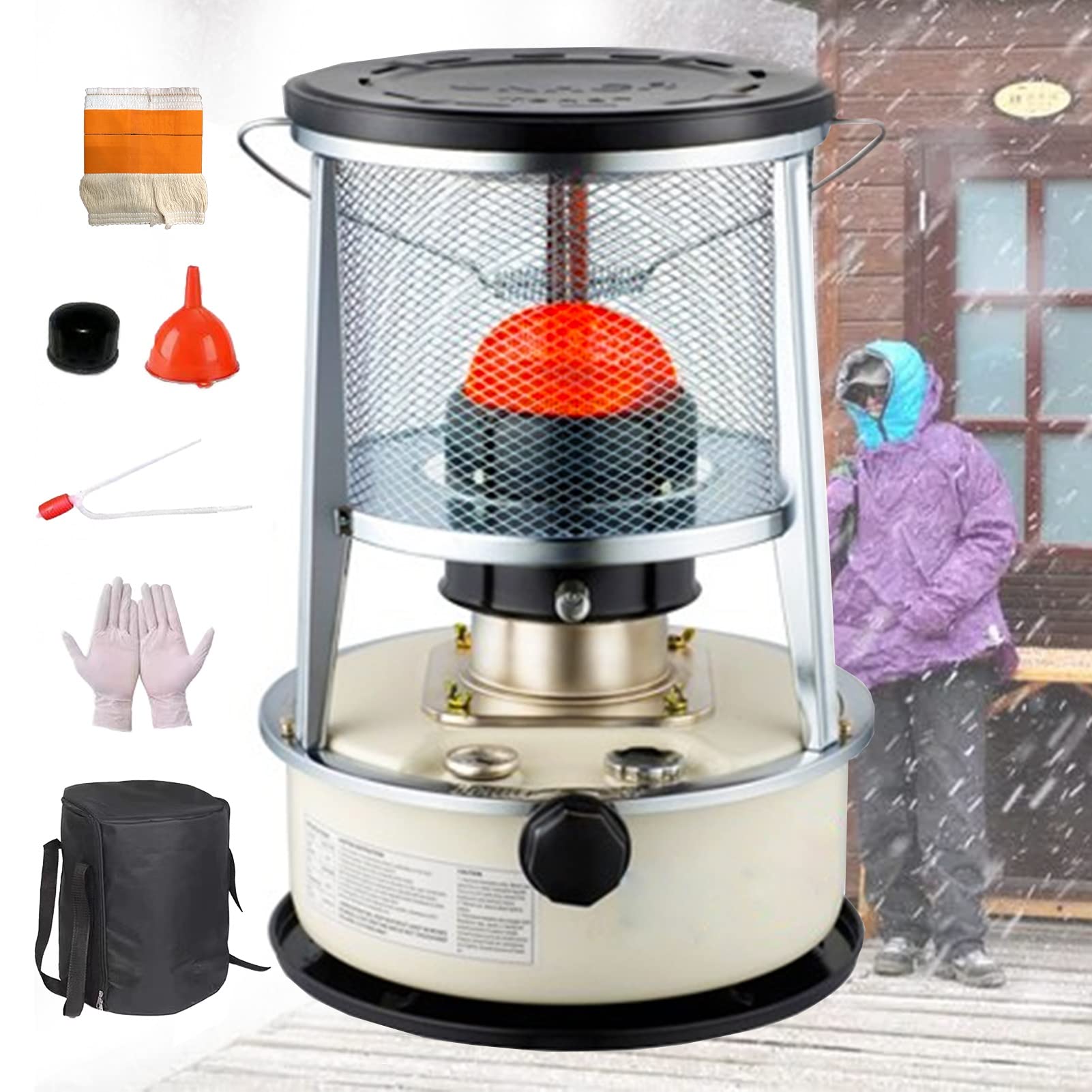 Petroleumofen,Petroleum Heizung Heizer,Petroliumheizer Outdoor Camping,Ohne Strom Innen,Heizen und Kochen Zwei in einem,energiesparend und effizient,Eisangeln,Terrasse,Indoor,Garten
