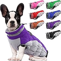 Vista 1 de Lelepet Abrigo cálido para perro, abrigo de invierno para perro, chaqueta impermeable para perros con arnés integrado reflectante para mascotas