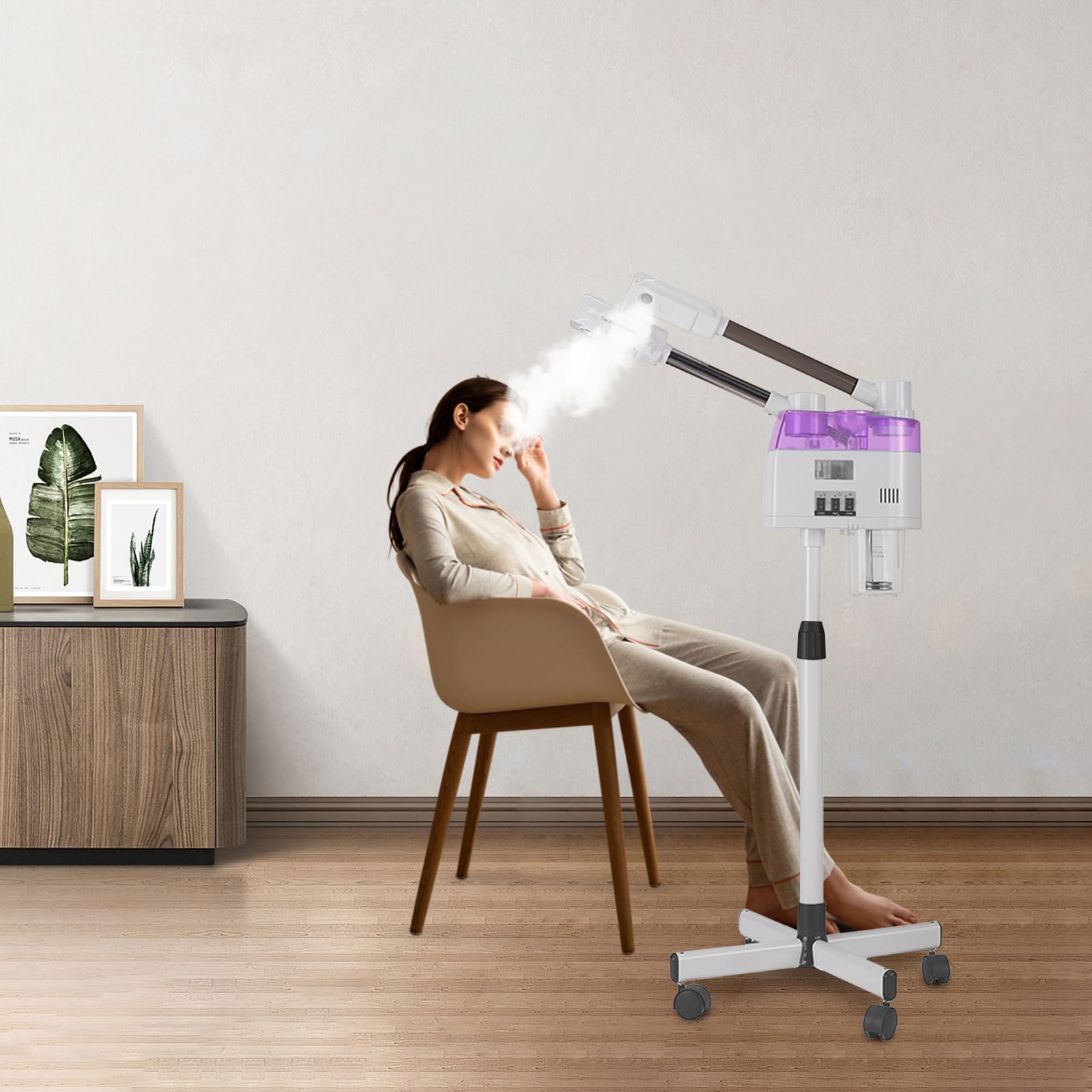 Vaporizador facial con función de frío/calor, vaporizador facial con nanotecnología y lámpara UV – Vaporizador facial para limpieza de poros, depósito de 800 W, depósito de 680 ml, sauna facial de