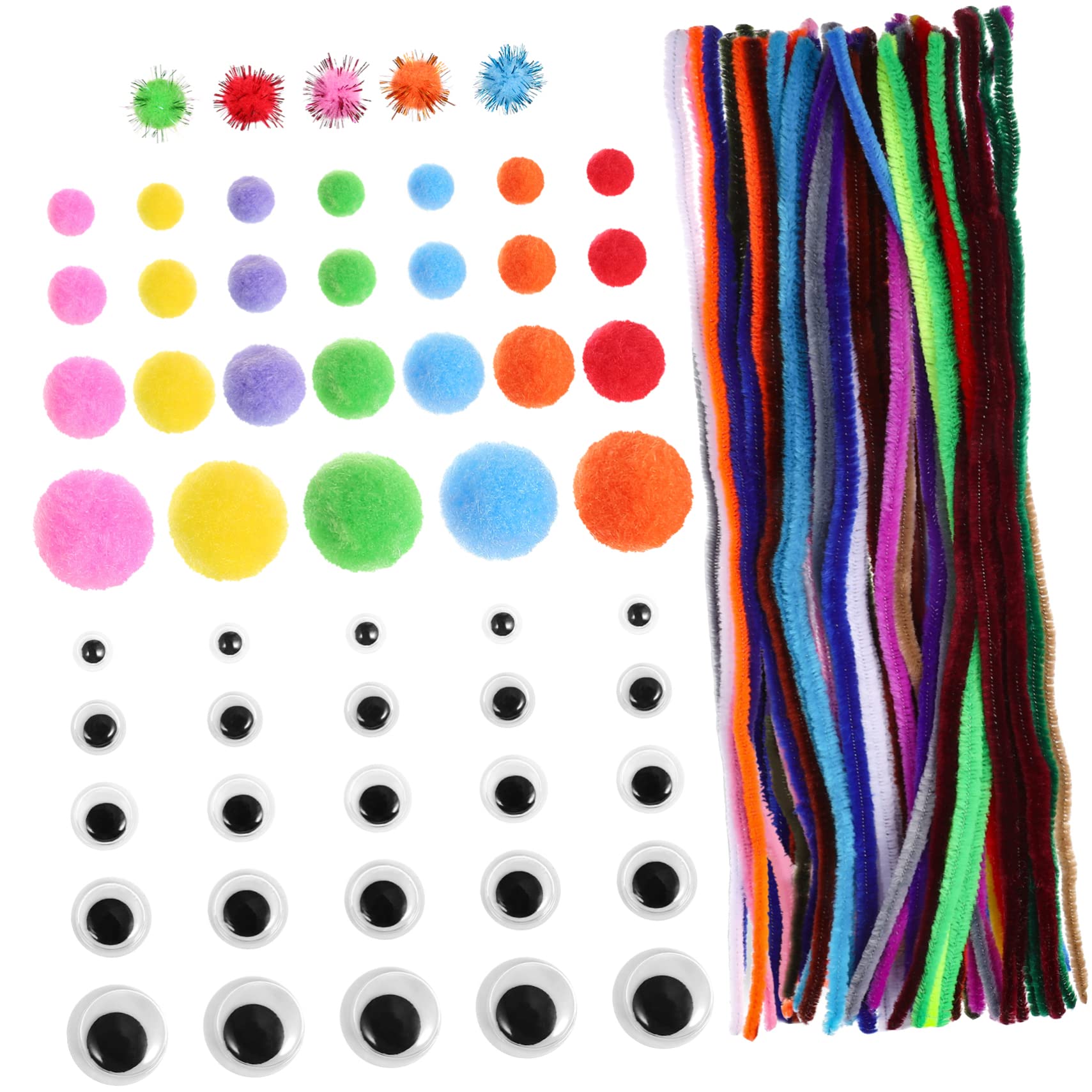Housoutil Pipe Cleaners Chenille Stems Creative Craft Kit for Boys and Girls DIY Art Projects Bendable Cleaners Stickers