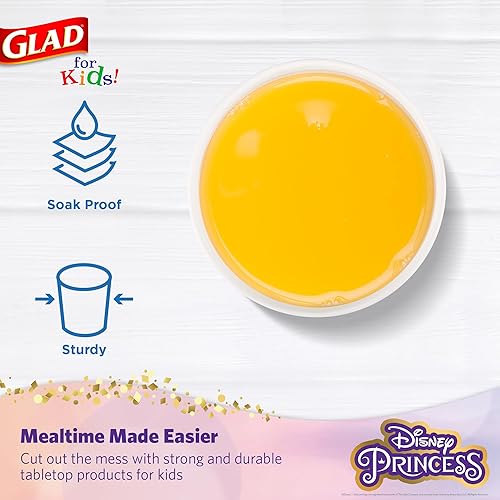 Miniatura 3 de Glad Vasos de papel de 9 onzas para niños de Disney Princess, vasos de papel de princesa Disney, vasos de papel para niños para uso diario, vasos de