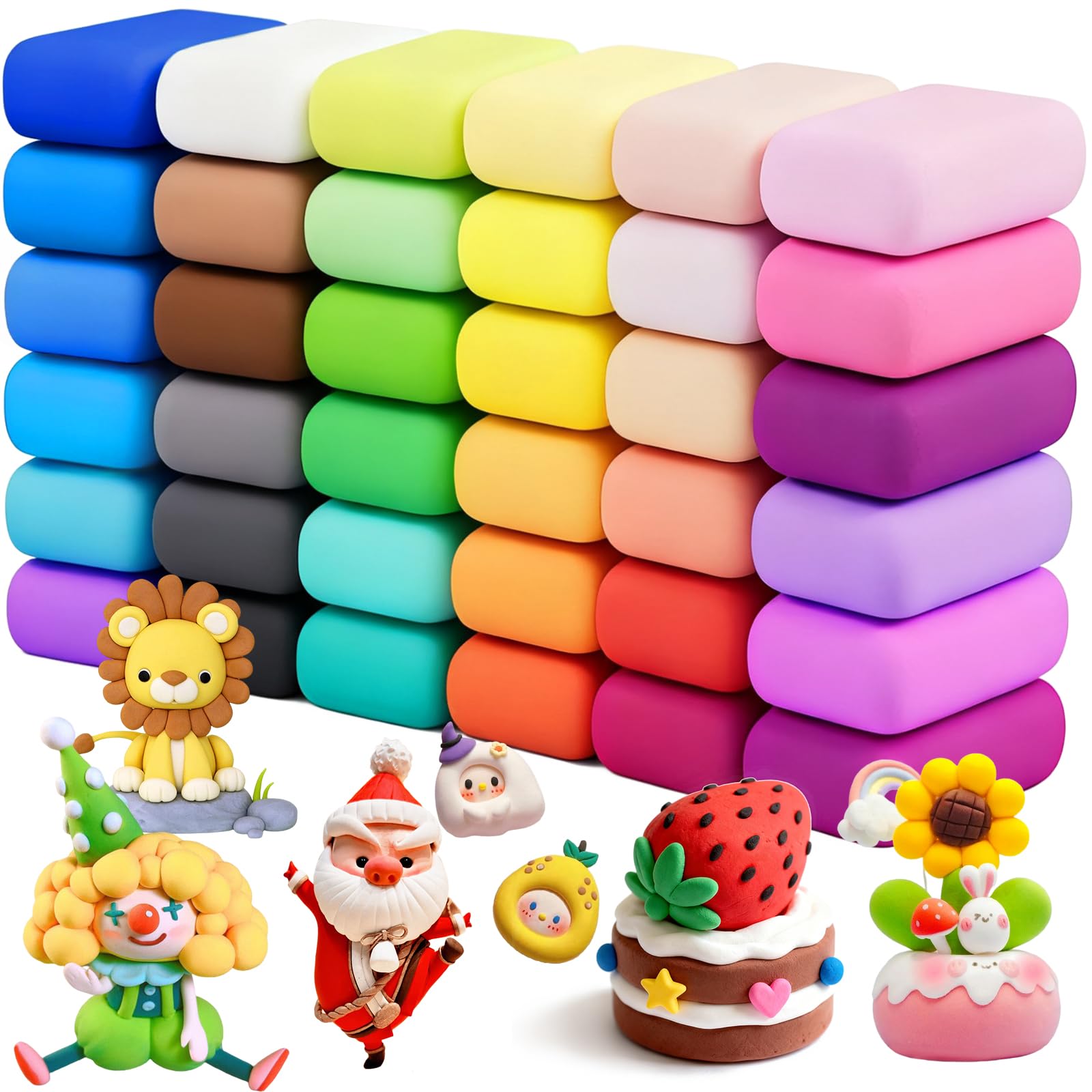 OJYUDD 36 Colours Air Dry Clay Ultra Light and Air Dry Clay for Children Non-Toxic and Eco-Friendly Modelling Magical Clay with Tools
