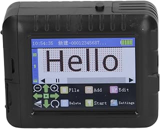 Portable Inkjet Printer, Handheld Printer Rechargeable 4 Core CPU Adjustable Printing USB 2.0 3.5in LED Touch Screen for Text