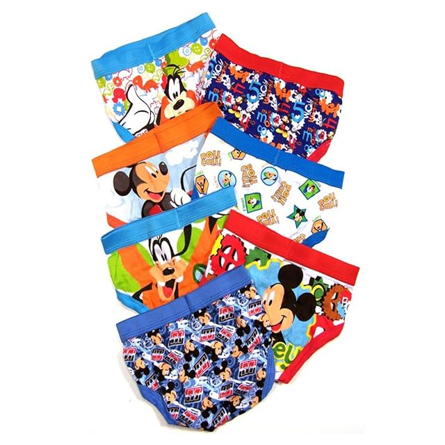 Disney Boys Mickey Mouse 100 Combed Cotton Briefs Available in Sizes 2 3t 4t 4 6 and 8