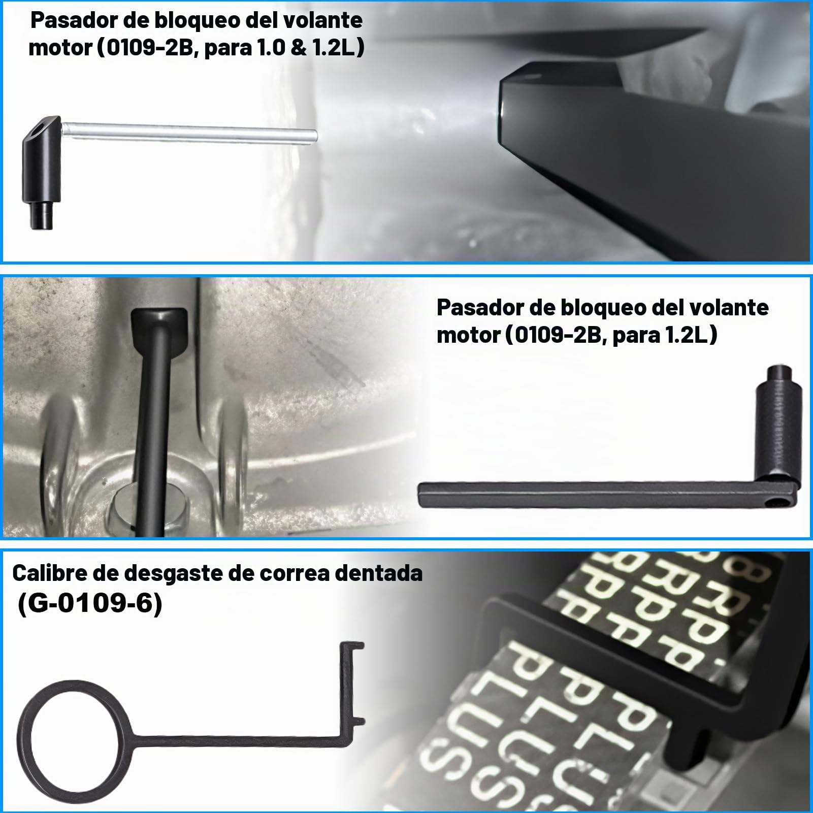 Kit Calado Distribucion Motor 1.2 Puretech, Herramientas De Sincronización | Bloqueo Cigueñal Nockenwelle Para Citroën/Peugeot/Opel 1.2 VTi VVT GDI, 109-2C, 109-2D, 0109-2B, G-0109-2E